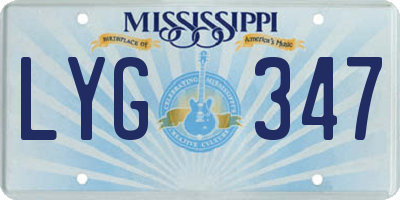 MS license plate LYG347