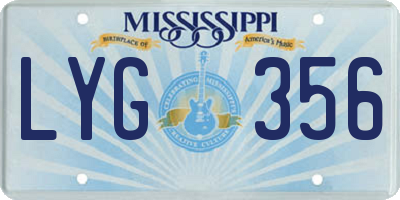 MS license plate LYG356