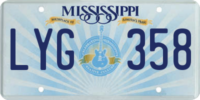 MS license plate LYG358