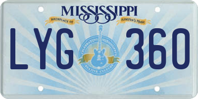 MS license plate LYG360