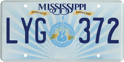 MS license plate LYG372
