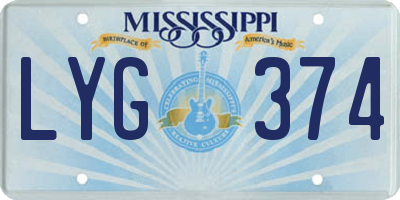 MS license plate LYG374