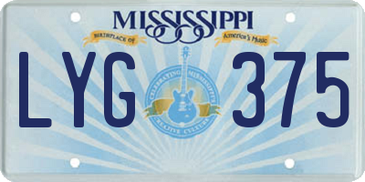 MS license plate LYG375