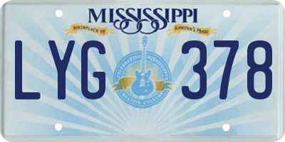 MS license plate LYG378
