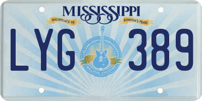 MS license plate LYG389