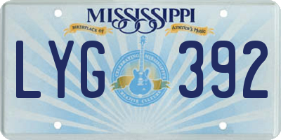 MS license plate LYG392