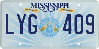 MS license plate LYG409