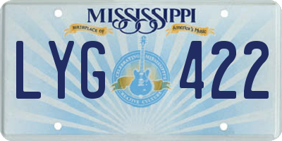 MS license plate LYG422