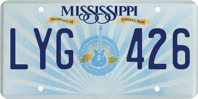 MS license plate LYG426
