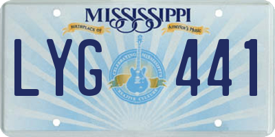 MS license plate LYG441