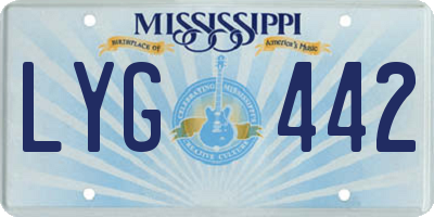 MS license plate LYG442