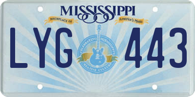 MS license plate LYG443