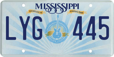 MS license plate LYG445
