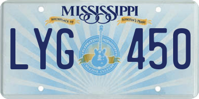 MS license plate LYG450