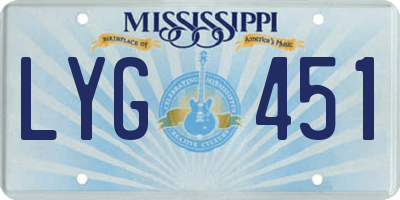 MS license plate LYG451