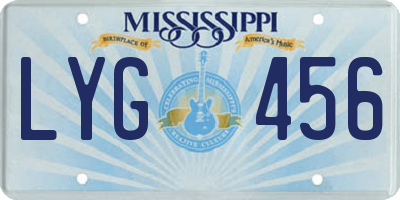 MS license plate LYG456