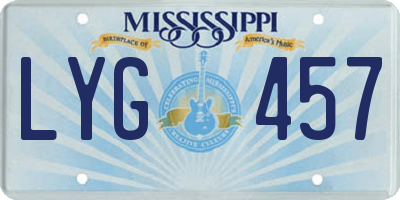 MS license plate LYG457