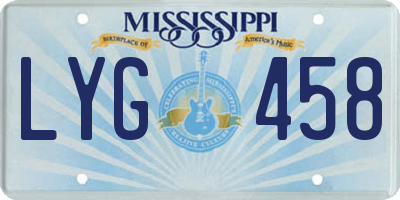 MS license plate LYG458
