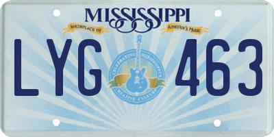 MS license plate LYG463