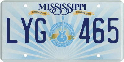 MS license plate LYG465