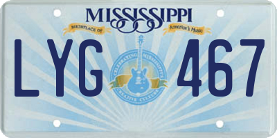 MS license plate LYG467
