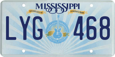 MS license plate LYG468