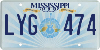 MS license plate LYG474