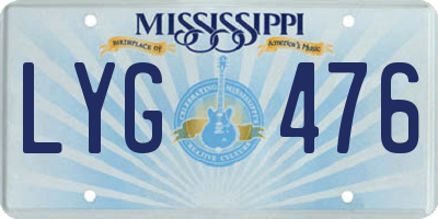 MS license plate LYG476