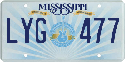MS license plate LYG477