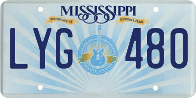 MS license plate LYG480
