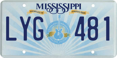 MS license plate LYG481