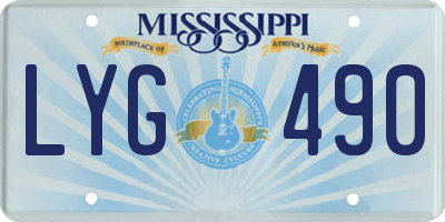 MS license plate LYG490