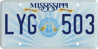 MS license plate LYG503