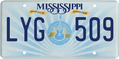 MS license plate LYG509