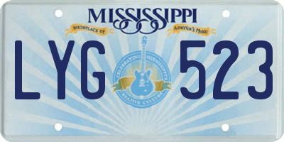 MS license plate LYG523