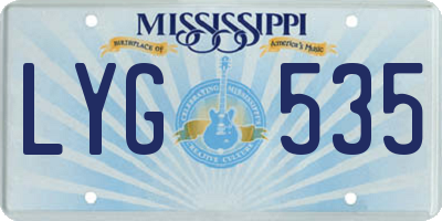 MS license plate LYG535