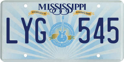 MS license plate LYG545