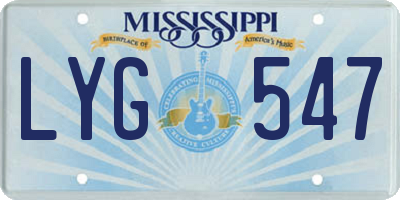 MS license plate LYG547