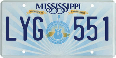 MS license plate LYG551