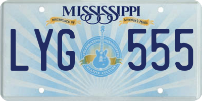 MS license plate LYG555