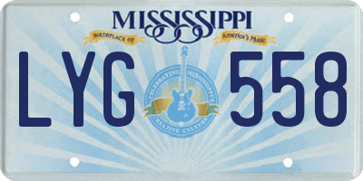 MS license plate LYG558