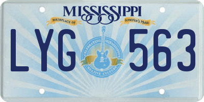 MS license plate LYG563