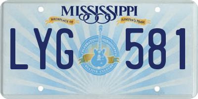 MS license plate LYG581