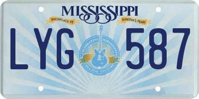 MS license plate LYG587