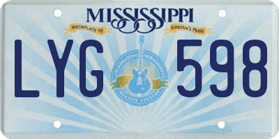 MS license plate LYG598