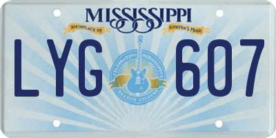 MS license plate LYG607