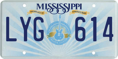 MS license plate LYG614