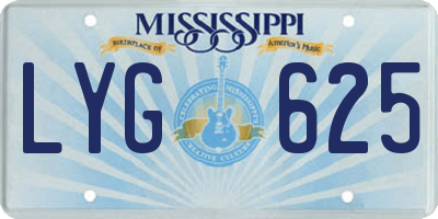 MS license plate LYG625