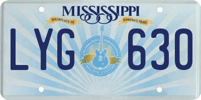 MS license plate LYG630