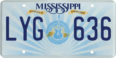 MS license plate LYG636
